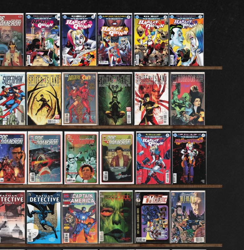 Huge Lot 150+ Comics with Harley Quinn, Poe Dameron, Azrael & More!