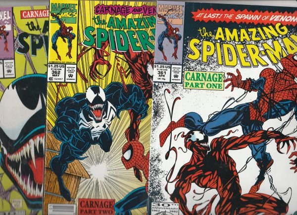 Amazing Spider-Man Carnage Set #361to363 (Apr-92) NM Super-High-Grade Spider-Man