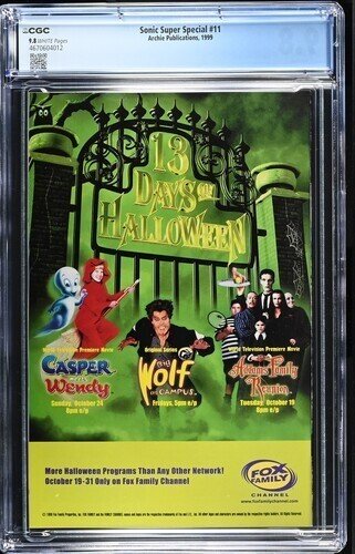 Sonic Super Special #11 1999 Archie CGC 9.8 Only 9.8 copy on census White Pages