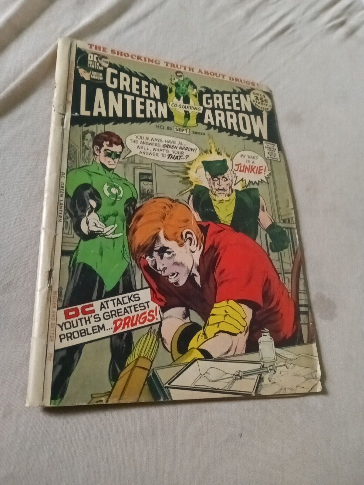 Green Lantern 85 Neal Adams Art Cover 1971 Famous Anti Drug Issue Dc Comic Arrow Comic Books 9749