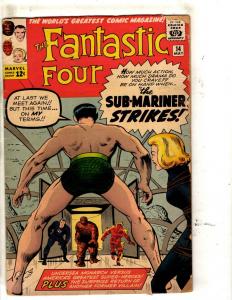 Fantastic Four # 14 VG Marvel Comic Book Sub-Mariner Thing Human Torch J321