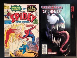 SPIDER-MAN (2)  Spidey Super Stories #20 & Ultimate Spider-Man #33 KEY, 6.5-6.0! 