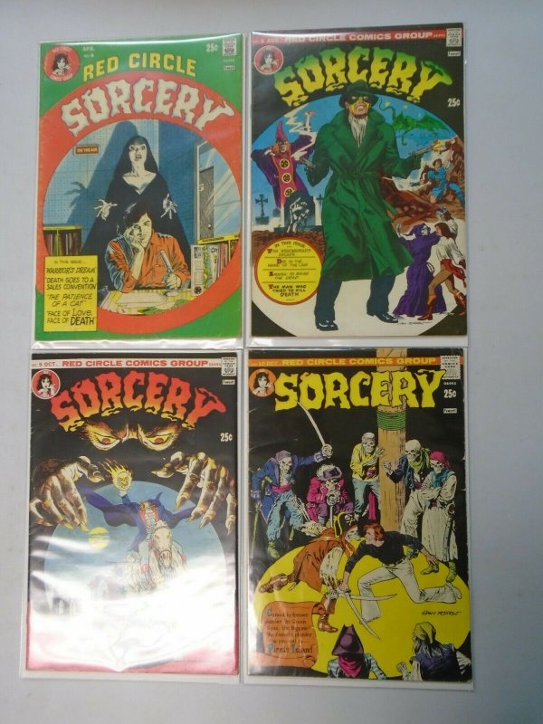 Red Circle Sorcery lot 4 different issues avg 4.0 VG (1974 Red Circle)