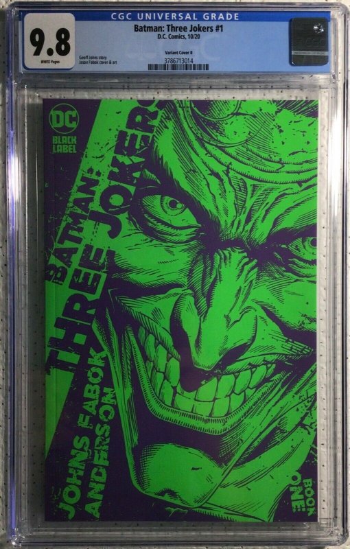 D.C. Batman: Three Jokers 1 Black Label CGC 9.8 1:25 Variant Look