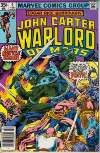 John Carter Warlord of Mars #9 (1978) Marvel Comic Very Fine (8.0)