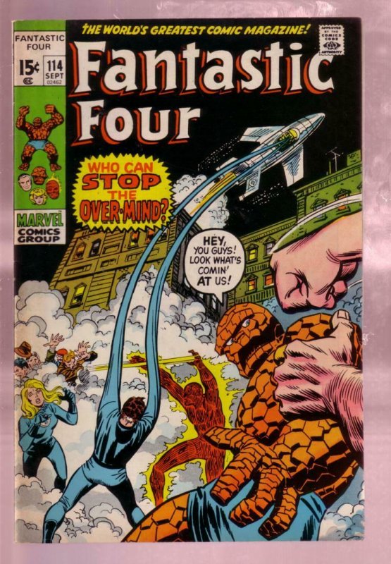 FANTASTIC FOUR #114 1971- THE TORCH-THING-BLACK COVER VF