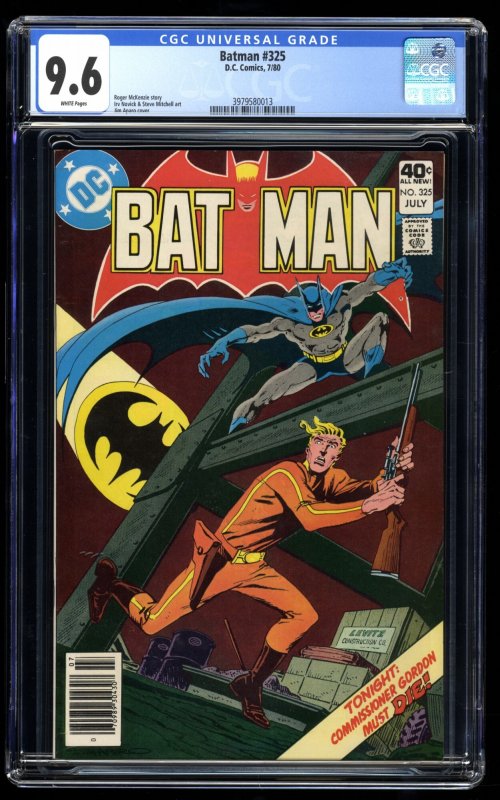 Batman #325 CGC NM+ 9.6 White Pages Jim Aparo Cover!