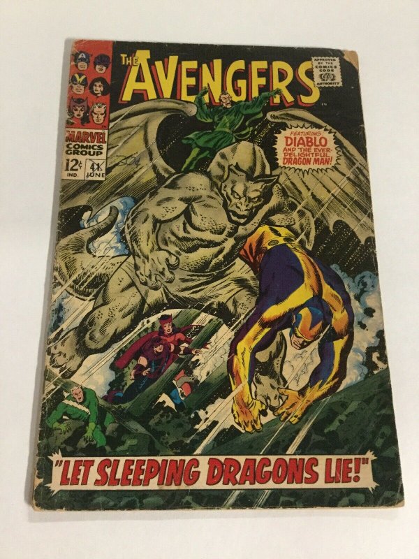 Avengers 41 Gd Good 2.0 Water Damage Marvel Silver Age