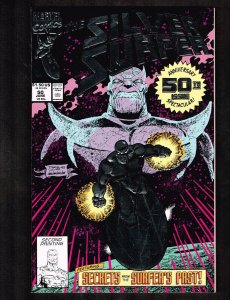 Silver Surfer #50 ~ Secrets from the Surfer's Past/ Thanos Statue~ (9.4) 1991 WH