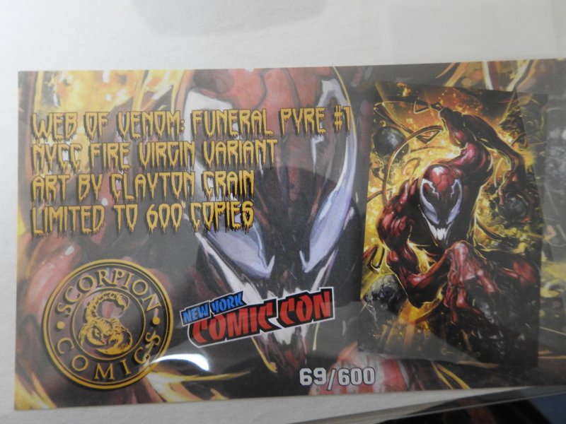 Web of Venom: Funeral Pyre #1 NYCC Fire Virgin Variant LDT 600