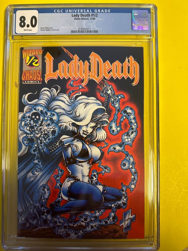 Lady Death #½ (CBCS 8.0 WHITE W/COA (1994) NEW SLAB