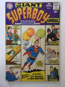 Superboy Annual (1964) GD Condition Moisture stain, 3 in cumulative spine split