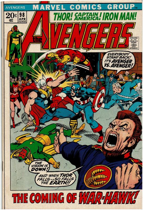 Avengers #98,  5.0 or better, Signed by Sal Buscema