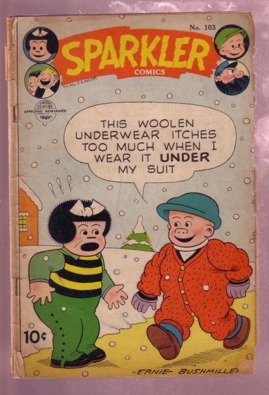 SPARKLER #103 1952- NANCY ERNIE BUSHMILLER-WARREN TUFTS FR/G