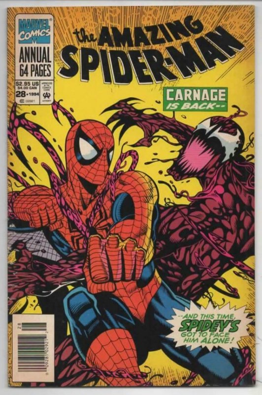 Amazing SPIDER-MAN #28, Annual, FN+, 1963 1994, Carnage more Marvel in store