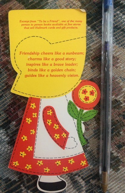 Super cutie!1976 Hallmark friendship book mark