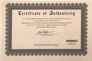 BARBARELLA #1 - ATLAS COMICS SIGNATURE SERIES LUCIO PARRILLO COVER SIGNED W/COA.