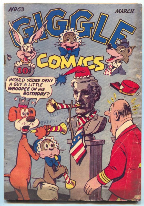 Giggle #63 1949- Superkatt- Golden Age funny Animals- VG
