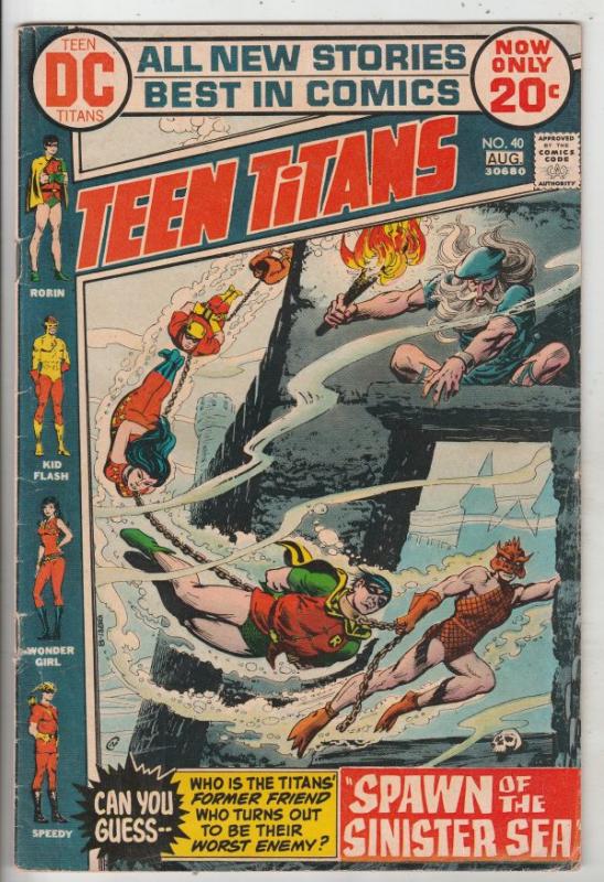 Teen Titans, The #40 (Aug-73) FN Mid-Grade Kid Flash, Robin, Wonder Girl, Speedy