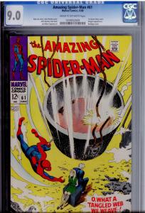 Amazing Spider-Man  #61 CGC 9.0  WELL_CENTERED   1st Gwen Stacy cover; Kingpin