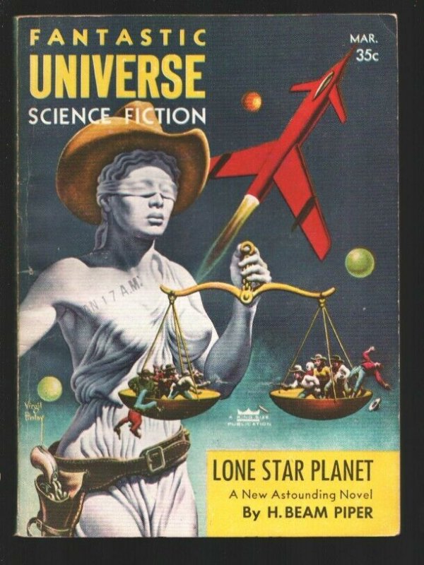 Fantastic Universe Science Fiction 3/1957-Virgil Finlay  cover-Theodore Pratt...