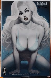 Lady Death Blasphemy Anthem #1 NM Azure Edition Signed by Brian Pulido with COA
