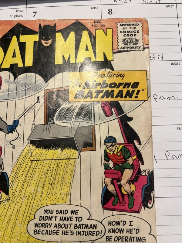 Batman #120 1958 1st Whirly Bats Batcopter Cover Silver Age DC Comics