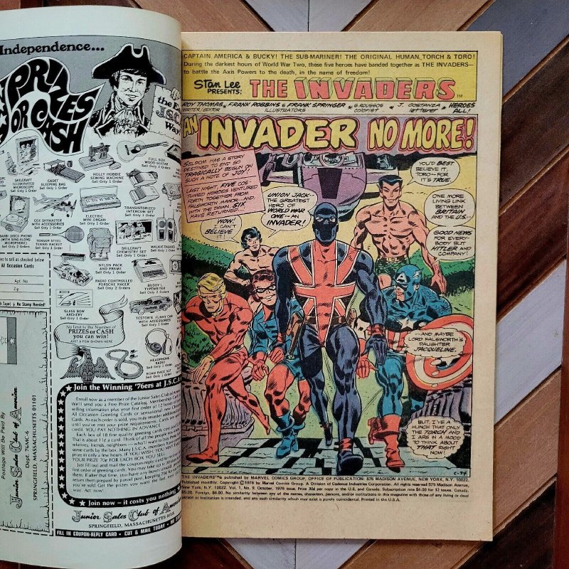 The Invaders 9 VG Union Jack Vs Baron Blood 1976