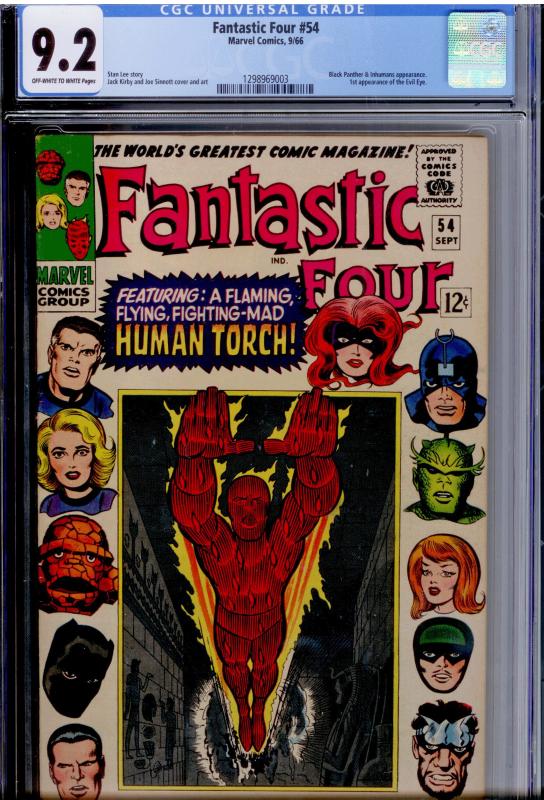 Fantastic Four #54 CGC 9.2 OW/W  3rd app. Black Panther! Black Bolt, Inhumans