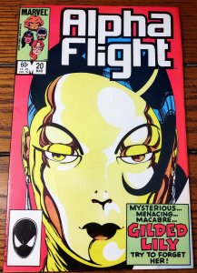 Alpha Flight #20 (1985) High grade first appearance of Gilded Lily.