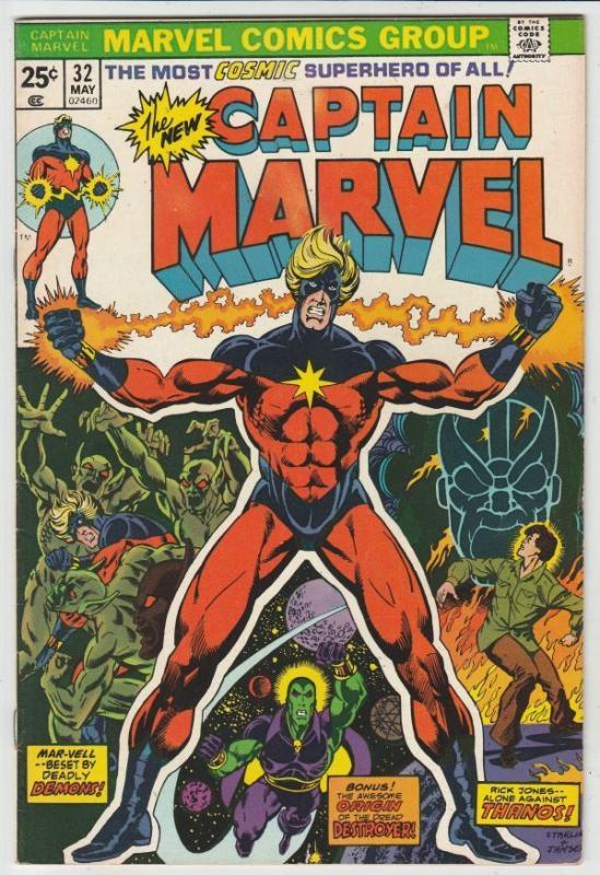 Captain Marvel #32 strict  VF/NM-  9.0  High-Grade  Origin-  Destroyer  Richmond