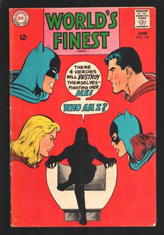 WORLDS FINEST #176 1968-DC-Superman-Batman-Supergirl-Bat Girl team-up story-N...