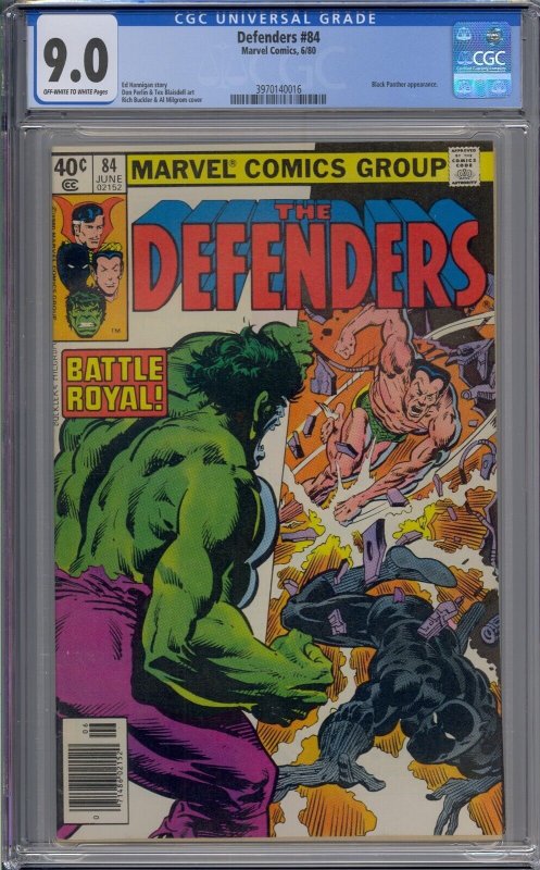 DEFENDERS #84 CGC 9.0 BLACK PANTHER NEWSSTAND 