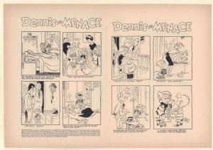 Dennis the Menace #24 Unused Comic Book Cover - Pipe Washing (Grade 9.0) 1957
