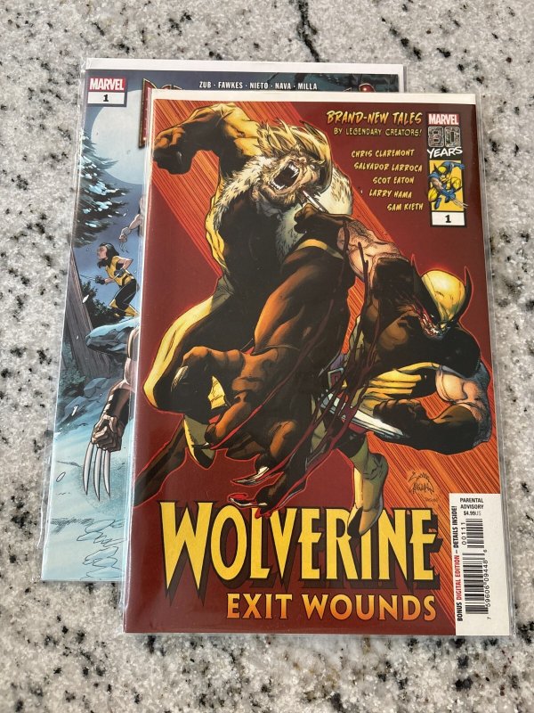 Lot Of 2 Wolverine Marvel Comic Books # 1 NM Exit Wounds Murderworld 17 J435