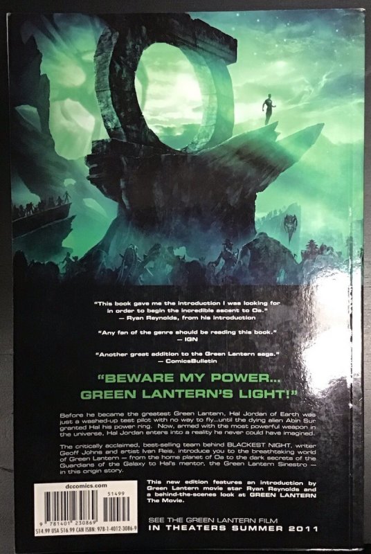 Green Lantern Secret Origin by Geoff Johns Intro By Ryan Reynolds DC Comics 2011