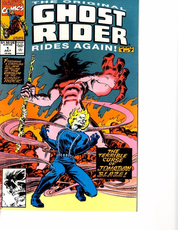 Lot Of 2 Marvel Comic Book Ghost Rider Original #1 and Rise of Midnight #28 KS11