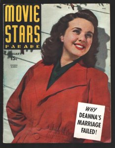 MAG: Movie Stars Parade 1/1944-Deanna Durbin cover-Roy Rogers & Trigger in Go...
