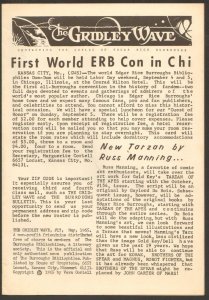 1965 Gridley Wave #17 - Edgar R. Burrough's Tarzan Newsletter - (FN+) WH