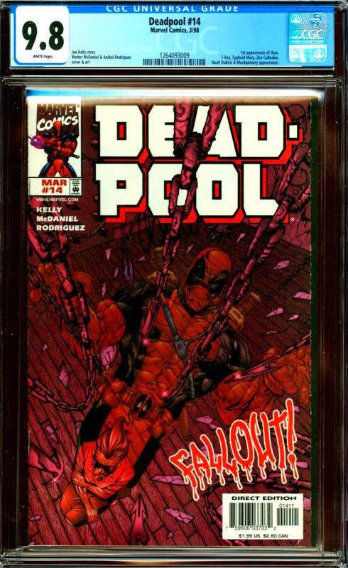 Deadpool #14 CGC Graded 9.8 1st Ajax