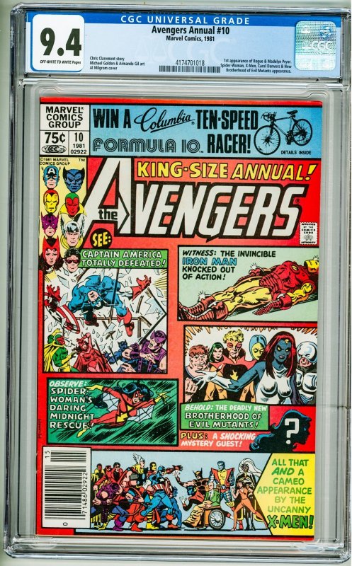 The Avengers Annual #10 (1981) CGC 9.4! 1st Appearance of Rogue! see description