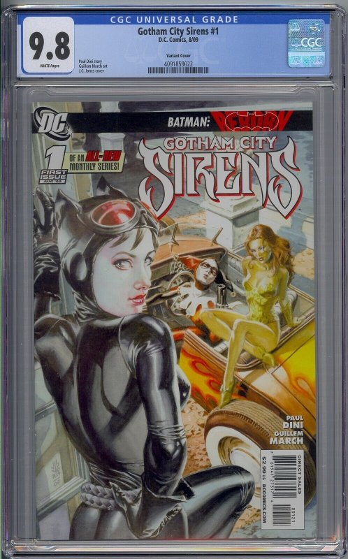 GOTHAM CITY SIRENS #1 CGC 9.8 JG JONES RETAILER VARIANT COVER 