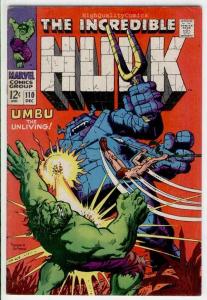 HULK #110, VG/FN, Ka-Zar, Lost Land, Incredible,1968, more Hulk in store