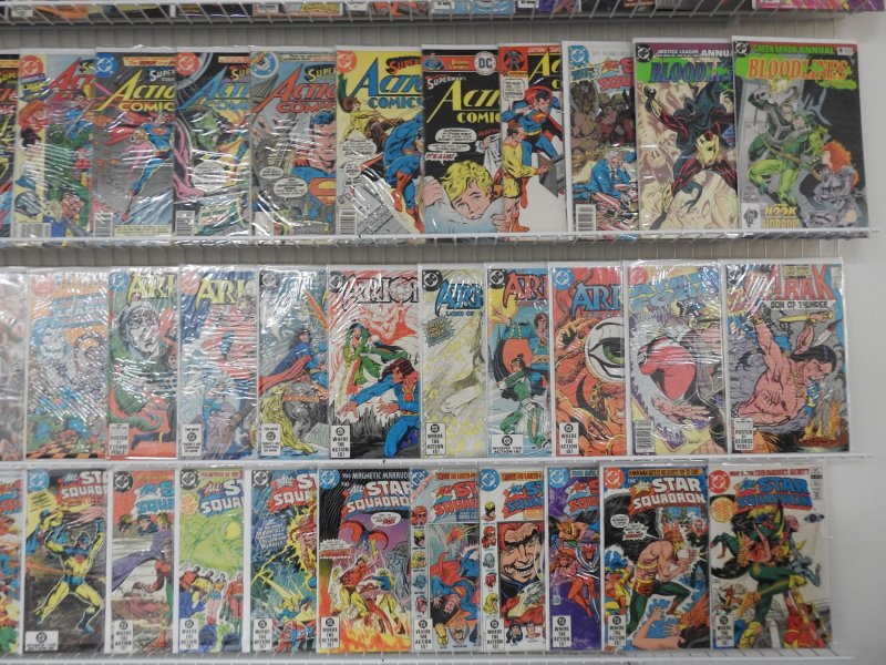 Huge Lot 130+ Comics W/ Superman, Batman, All Star Squadron+ Avg Fine Condition!