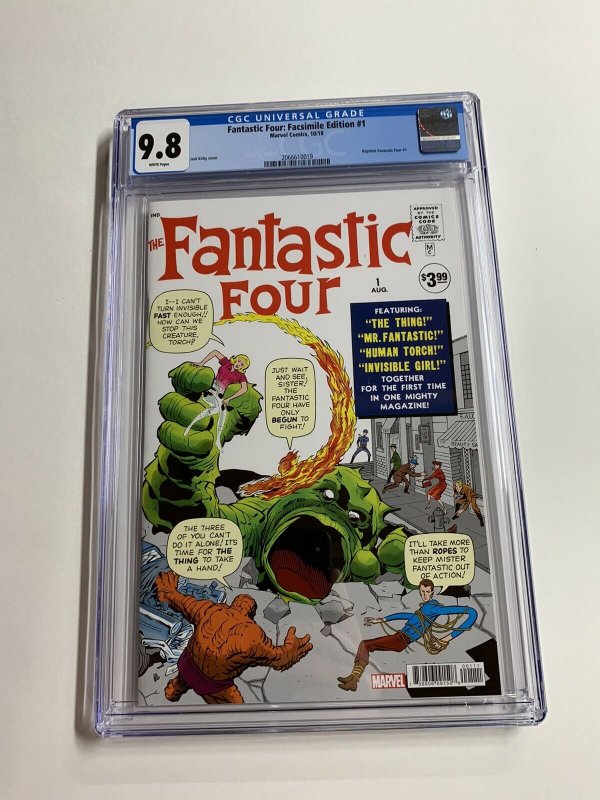 Fantastic Four 1 Cgc 9.8 White Pages Marvel Facsimile Edition 