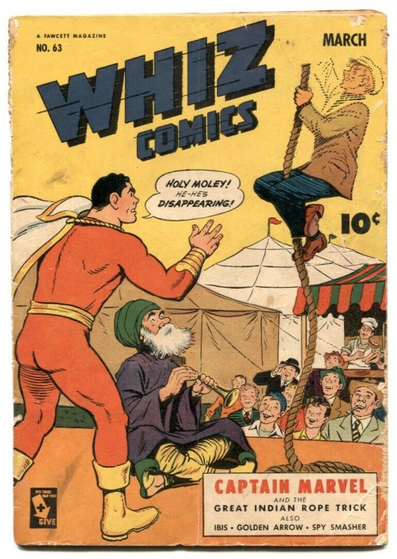 Whiz Comics #63 1945- CAPTAIN MARVEL- Golden Age FR