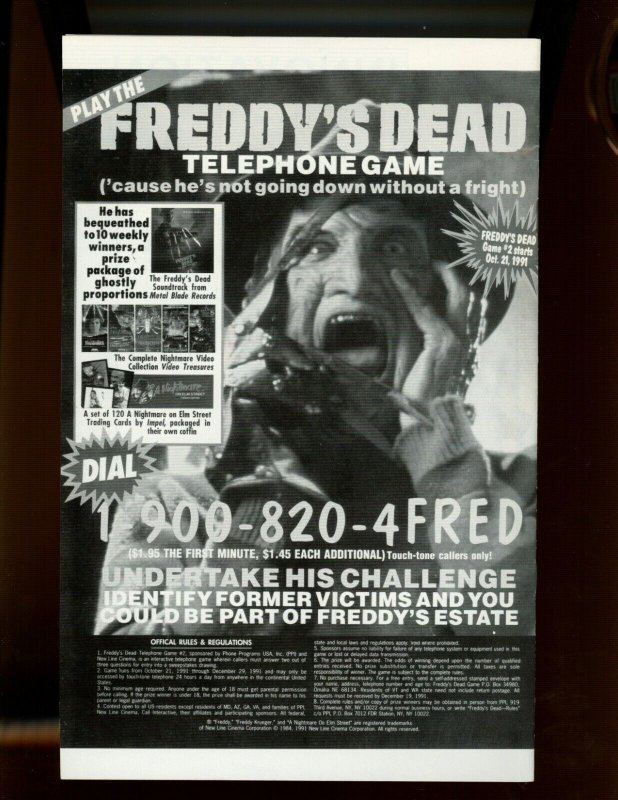 Freddy's Dead: The Final Nightmare #1 - John T. Dismukes Cover. (9.0/9.2) 1991