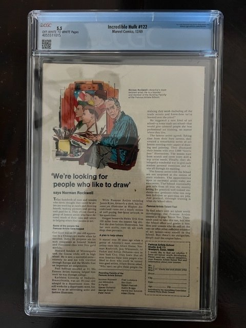 The Incredible Hulk #122 (1969) - CGC 5.5 - HULK VS THING!