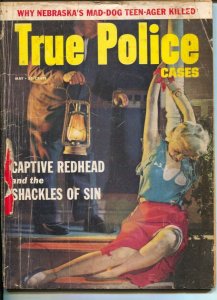 True Police Stories 4/1954-spicy cover-Walter Gibson-swamp killer-G/VG