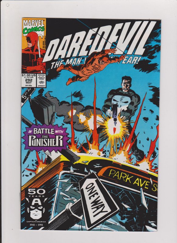 DAREDEVIL  #292 VF/NM 1991 MARVEL COMICS DD VS THE PUNISHER & TASKMASTER